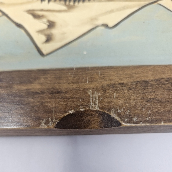 Hand Carved 3-D Wood Village Country Side Farm Life Hand Painted Picture - Picture 6 of 10